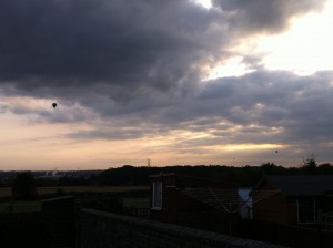 Sunset and balloons