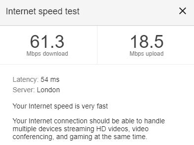 Google Speed Result