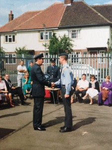 Being awarded Cadet of the Year by the Commandant Air Cadets