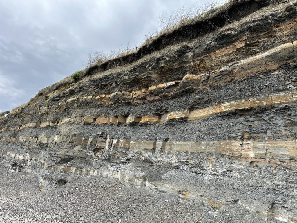 Kimmeridge Bay showing layers of history