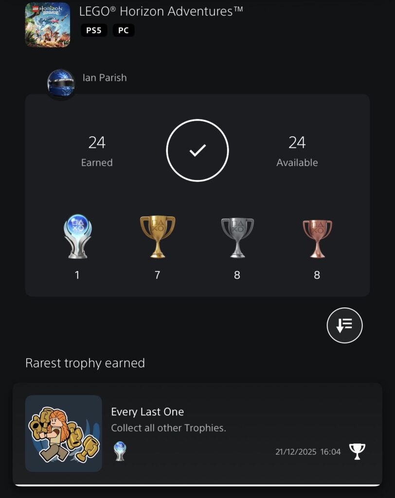 Lego Horizon Adventures - PSN Trophies
